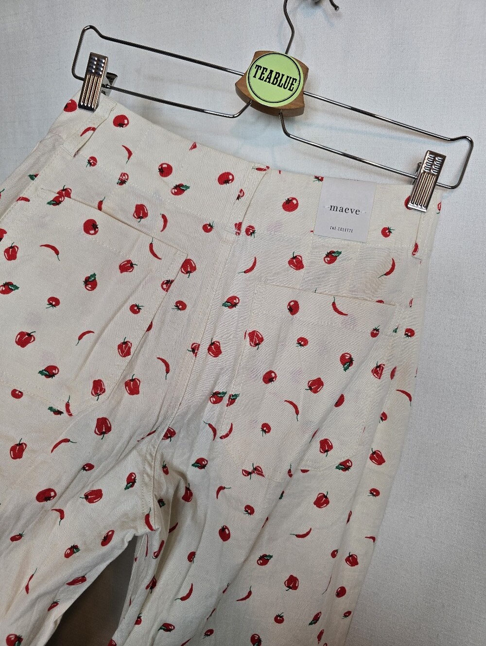 Maeve Colette Linen Pants Crop Wide Leg Peppers Tomato 25 NWT - Picture 9 of 14